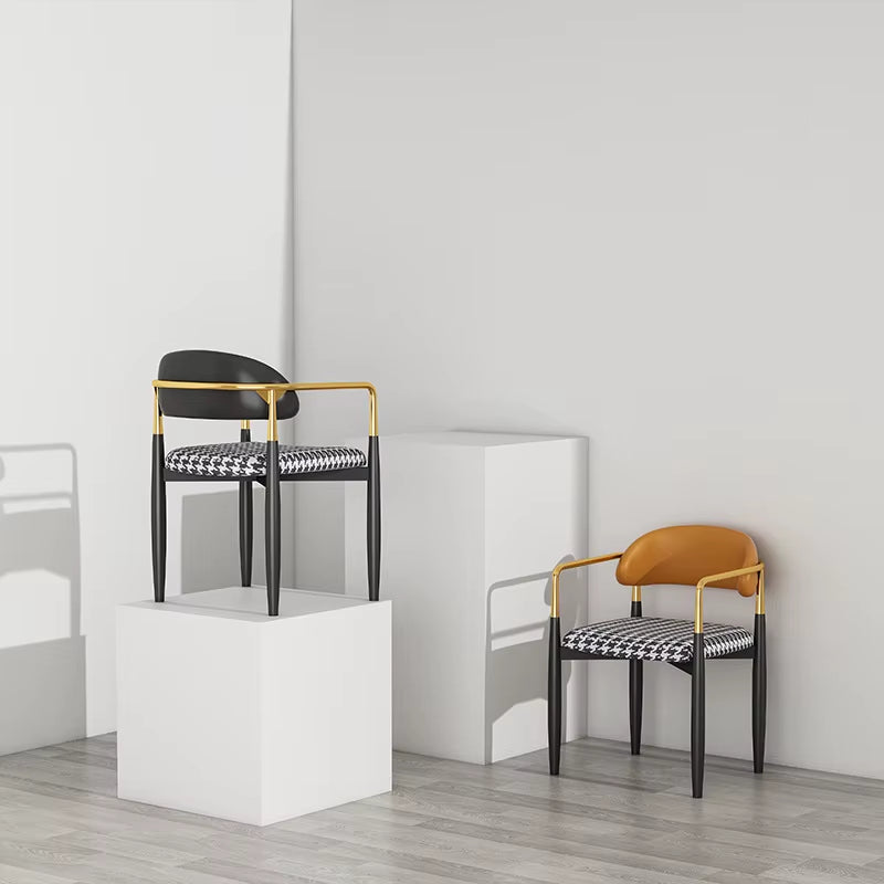 Nordic Light Luxury Dining Chair Creative Iron Leisure Home Back Desk Makeup Chairs for Bedroom