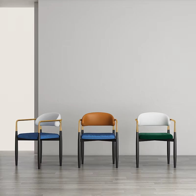 Nordic Light Luxury Dining Chair Creative Iron Leisure Home Back Desk Makeup Chairs for Bedroom