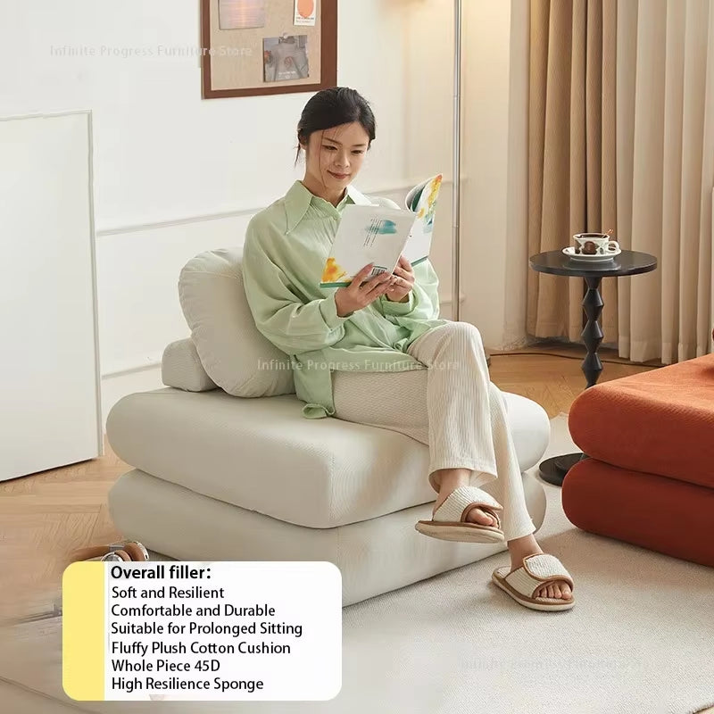 Fabric Sofa Living Room Single Sofa Sofa Bed Creative Living Furniture Small Living Room Foldable Dual-Use Folding Sofa Bed
