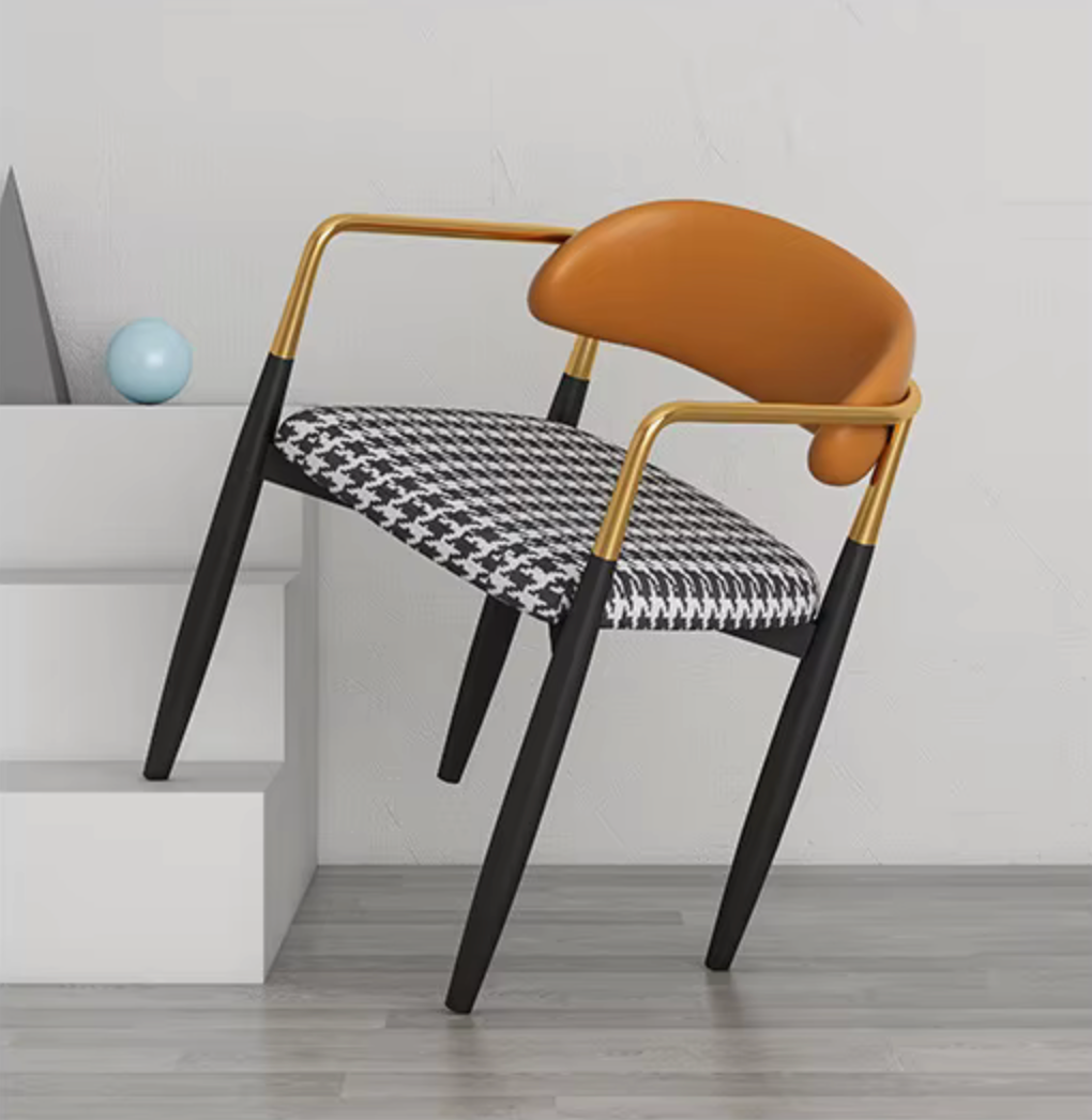 Nordic Light Luxury Dining Chair Creative Iron Leisure Home Back Desk Makeup Chairs for Bedroom