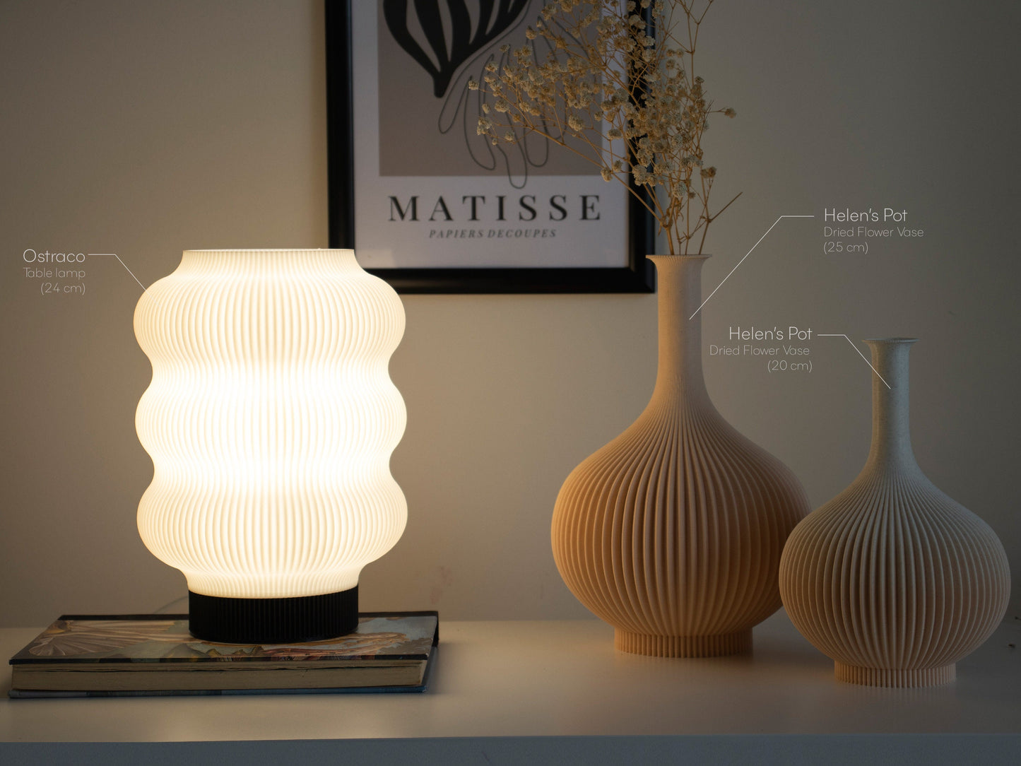 Ostraco Table Lamp, Charming Designer Lamp as a Shelf Decor Light