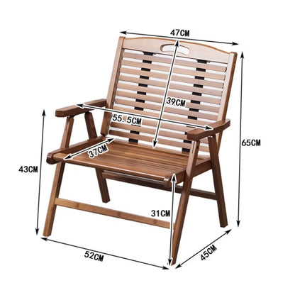 Outdoor Portable Folding Camping Chair Bamboo Summer Leisure Picnic Chair Home Balcony Back Nap Lounge Chair