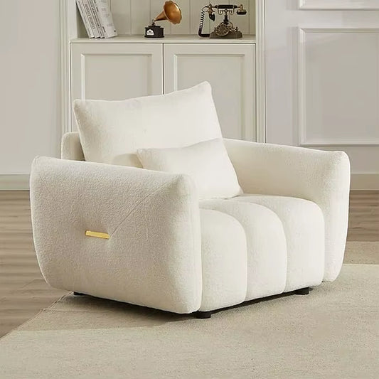 82" Modern Sofa Couch, Comfy Deep Seat Teddy Cloud Sofa, Upholstered 3-Seater Boucle Couch, Oversized Loveseat Living Room Sofas