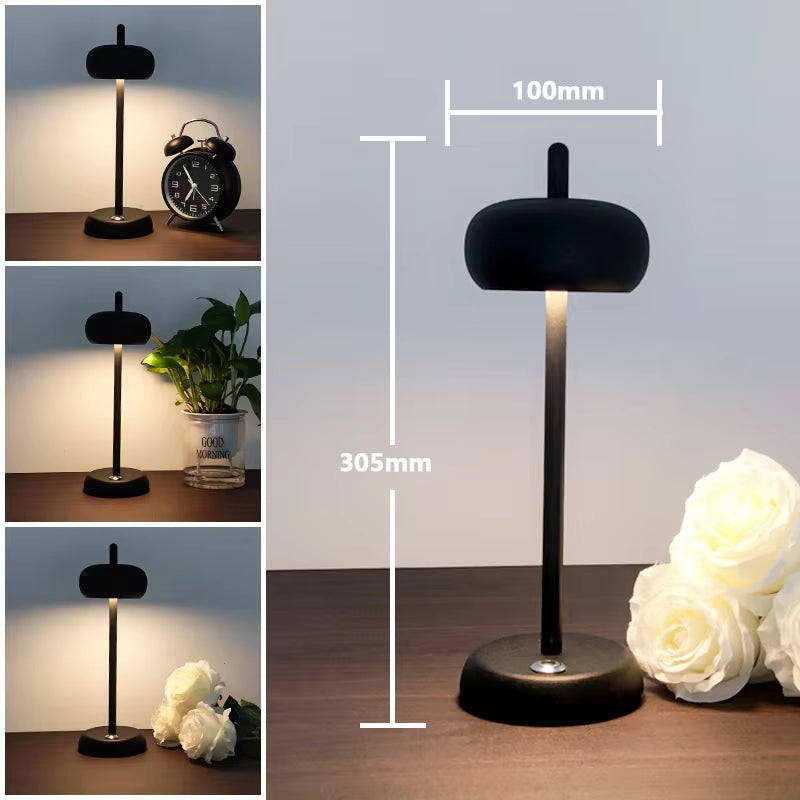 Circular Table Lamp LED Art Design Cordless Table Lamp Bedside Lamp Bedroom Lamp Portable Desk Lamp Home Decoration